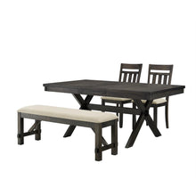 Load image into Gallery viewer, Hayden 4Pc Dining Set Slate - Table, Bench, & 2 Slat Back Chairs