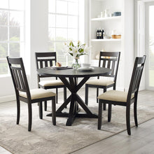 Load image into Gallery viewer, Hayden 5Pc Round Dining Set Slate - Table & 4 Slat Back Chairs