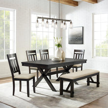 Load image into Gallery viewer, Hayden 6Pc Dining Set Slate - Table, Bench & 4 Slat Back Chairs