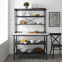 Load image into Gallery viewer, Madeleine Kitchen Island And Hutch Matte Black - Island & Hutch