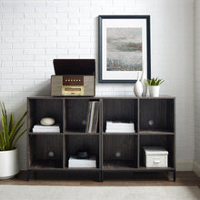 Load image into Gallery viewer, Jacobsen 2Pc Record Storage Cube Bookcase Set Brown Ash/Matte Black - 2 Bookcases