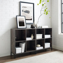 Load image into Gallery viewer, Jacobsen 2Pc Record Storage Cube Bookcase Set Brown Ash/Matte Black - 2 Bookcases