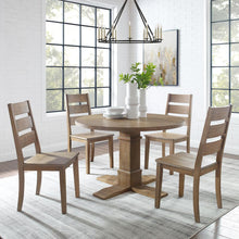 Load image into Gallery viewer, Joanna 5Pc Round Dining Set Rustic Brown - Round Table & 4 Ladder Back Chairs
