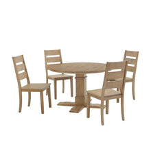 Load image into Gallery viewer, Joanna 5Pc Round Dining Set Rustic Brown - Round Table & 4 Ladder Back Chairs