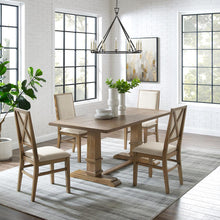 Load image into Gallery viewer, Joanna 5Pc Dining Set Rustic Brown /Creme - Table & 4 Upholstered Back Chairs