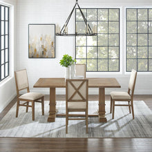 Load image into Gallery viewer, Joanna 5Pc Dining Set Rustic Brown /Creme - Table & 4 Upholstered Back Chairs