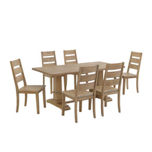 Load image into Gallery viewer, Joanna 7Pc Dining Set Rustic Brown - Table & 6 Ladder Back Chairs