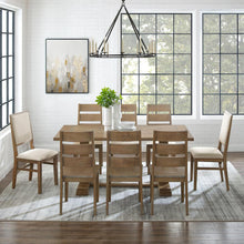 Load image into Gallery viewer, Joanna 9Pc Dining Set Rustic Brown /Creme - Table, 6 Ladder Back Chairs, & 2 Upholstered Back Chairs