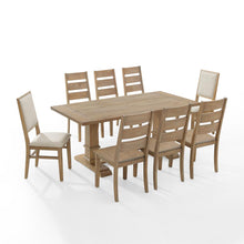 Load image into Gallery viewer, Joanna 9Pc Dining Set Rustic Brown /Creme - Table, 6 Ladder Back Chairs, & 2 Upholstered Back Chairs