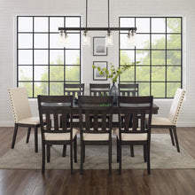 Load image into Gallery viewer, Hayden 9Pc Dining Set Slate/Cream - Table, 6 Slat Back Chairs, & 2 Upholstered Chairs