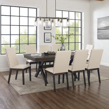Load image into Gallery viewer, Hayden 9Pc Dining Set Slate/Cream - Table & 8 Upholstered Chairs