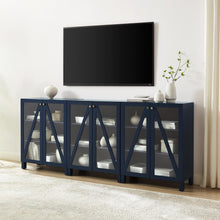 Load image into Gallery viewer, Cassai 3Pc Media Storage Cabinet Set Navy - 3 Storage Pantries