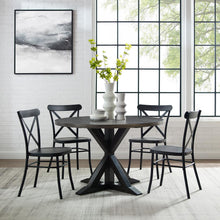 Load image into Gallery viewer, Hayden 5Pc Round Dining Set W/Camille Chairs Matte Black/ Slate - Table & 4 Chairs