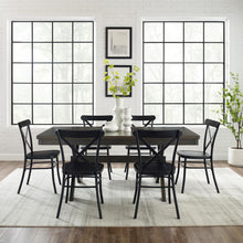 Load image into Gallery viewer, Hayden 7Pc Dining Set W/Camille Chairs Matte Black/ Slate - Table & 6 Chairs