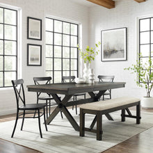 Load image into Gallery viewer, Hayden 6Pc Dining Set W/Camille Chairs Matte Black/ Slate - Table, Bench, & 4 Chairs