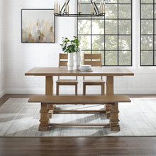 Load image into Gallery viewer, Joanna 4Pc Dining Set Rustic Brown - Table, Bench, & 2 Ladder Back Chairs