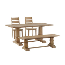 Load image into Gallery viewer, Joanna 4Pc Dining Set Rustic Brown - Table, Bench, & 2 Ladder Back Chairs
