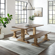 Load image into Gallery viewer, Joanna 3Pc Dining Set Rustic Brown - Table & 2 Benches