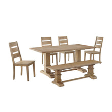 Load image into Gallery viewer, Joanna 6Pc Dining Set Rustic Brown - Table, Bench, & 4 Ladder Back Chairs