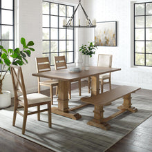 Load image into Gallery viewer, Joanna 6Pc Dining Set Rustic Brown - Table, Bench, 2 Ladder Back Chairs, & 2 Upholstered Chairs