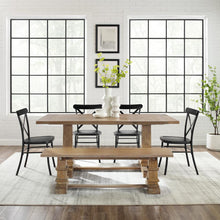 Load image into Gallery viewer, Joanna 6Pc Dining Set W/Camille Chairs Matte Black/Rustic Brown - Table, Bench, & 4 Chairs