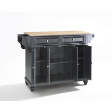 Load image into Gallery viewer, Cambridge Wood Top Full Size Kitchen Island/Cart Black/Natural