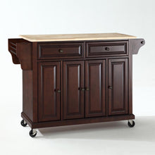 Load image into Gallery viewer, Full Size Wood Top Kitchen Cart Mahogany/Natural