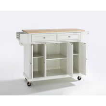 Load image into Gallery viewer, Full Size Wood Top Kitchen Cart White/Natural