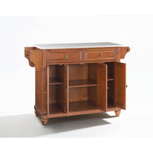 Load image into Gallery viewer, Cambridge Stainless Steel Top Full Size Kitchen Island/Cart Cherry/Stainless Steel