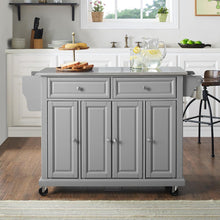 Load image into Gallery viewer, Full Size Stainless Steel Top Kitchen Cart Gray/Stainless Steel