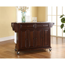 Load image into Gallery viewer, Full Size Stainless Steel Top Kitchen Cart Mahogany/Stainless Steel