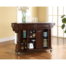 Load image into Gallery viewer, Full Size Stainless Steel Top Kitchen Cart Mahogany/Stainless Steel