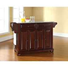 Load image into Gallery viewer, Alexandria Granite Top Full Size Kitchen Island/Cart Mahogany/Gray
