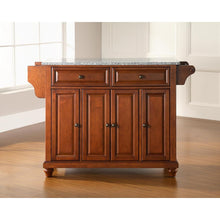 Load image into Gallery viewer, Cambridge Granite Top Full Size Kitchen Island/Cart Cherry/Gray