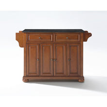 Load image into Gallery viewer, Alexandria Granite Top Full Size Kitchen Island/Cart Cherry/Black