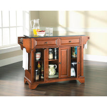 Load image into Gallery viewer, Lafayette Granite Top Full Size Kitchen Island/Cart Cherry/Black