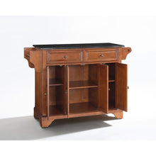 Load image into Gallery viewer, Lafayette Granite Top Full Size Kitchen Island/Cart Cherry/Black