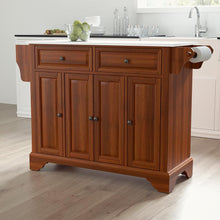 Load image into Gallery viewer, Lafayette Stone Top Full Size Kitchen Island/Cart Cherry/White