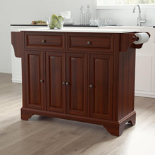 Load image into Gallery viewer, Lafayette Stone Top Full Size Kitchen Island/Cart Mahogany/White