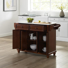 Load image into Gallery viewer, Cambridge Stone Top Full Size Kitchen Island/Cart Mahogany/White