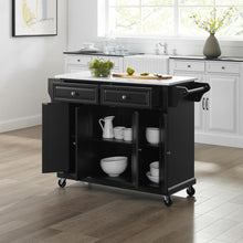 Load image into Gallery viewer, Full Size Stone Top Kitchen Cart Black/White