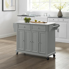 Load image into Gallery viewer, Full Size Stone Top Kitchen Cart Gray/White