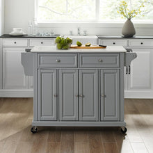 Load image into Gallery viewer, Full Size Stone Top Kitchen Cart Gray/White