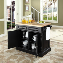 Load image into Gallery viewer, Oxford Butcher Block Kitchen Island Black