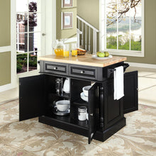 Load image into Gallery viewer, Oxford Butcher Block Kitchen Island Black