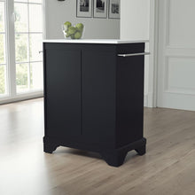 Load image into Gallery viewer, Lafayette Stone Top Portable Kitchen Island/Cart Black/White