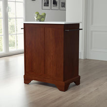 Load image into Gallery viewer, Lafayette Stone Top Portable Kitchen Island/Cart Mahogany/White