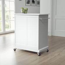 Load image into Gallery viewer, Compact Stone Top Kitchen Cart White/White