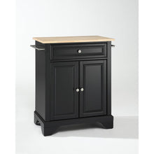 Load image into Gallery viewer, Lafayette Wood Top Portable Kitchen Island/Cart Black/Natural