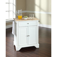 Load image into Gallery viewer, Lafayette Wood Top Portable Kitchen Island/Cart White/Natural